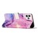 Case Cover For iPhone 11 Pro Crossbody Painted Marble Pattern Leather Phone Case (Purple)