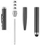 Metal Multi-Function Pen, Touch Screen Stylus, Flashlight With White Light, Infrared, Creative Christmas And Birthday Gifts (2 Black)