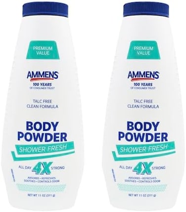 Ammens Medicated Powder, Shower Fresh Formula, 11-Ounce Bottles By Ammens