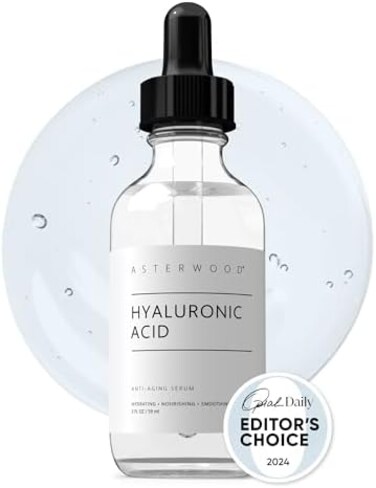 مصل حمض الهيالورونيك العضوي النقي 2 أونصة - مضاد للشيخوخة ومضاد للتجاعيد - مرطب للوجه للبشرة الجافة والخطوط الدقيقة - يترك البشرة ممتلئة وممتلئة - مواد طبيعية - زجاجة قطارة زجاجية سعة 2 أونصة