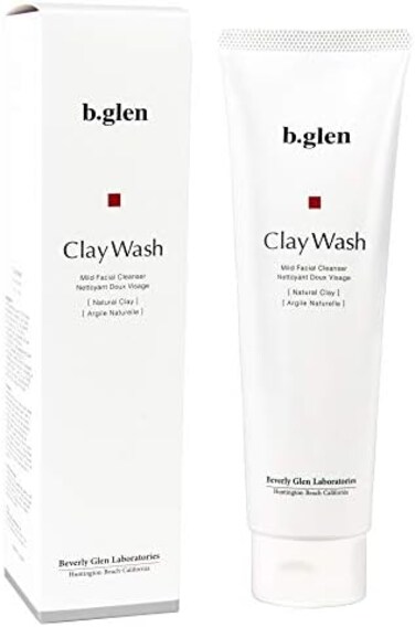 غسول الطين بي جلين - غسول وجه غير رغوي للرجال والنساء من اليابان مع حمض الهيالورونيك - طين البنتونيت - يساعد على البشرة الجافة وحب الشباب والرؤوس السوداء والمسام المسدودة، والحصول على بشرة ناعمة ورطبة