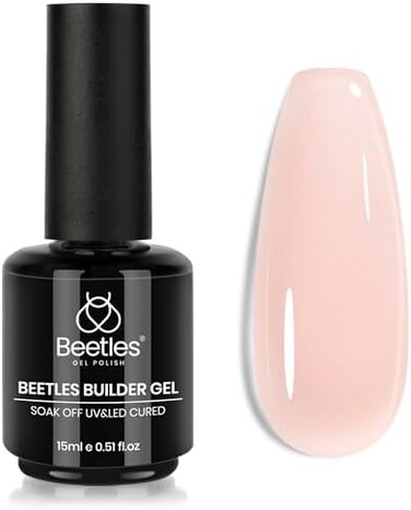 بيتلز جل طلاء الأظافر الشفاف للأظافر 5 في 1 غطاء عاري شفاف مقوي 15 مل وصلة صلبة، لا حاجة إلى محلول منزلق