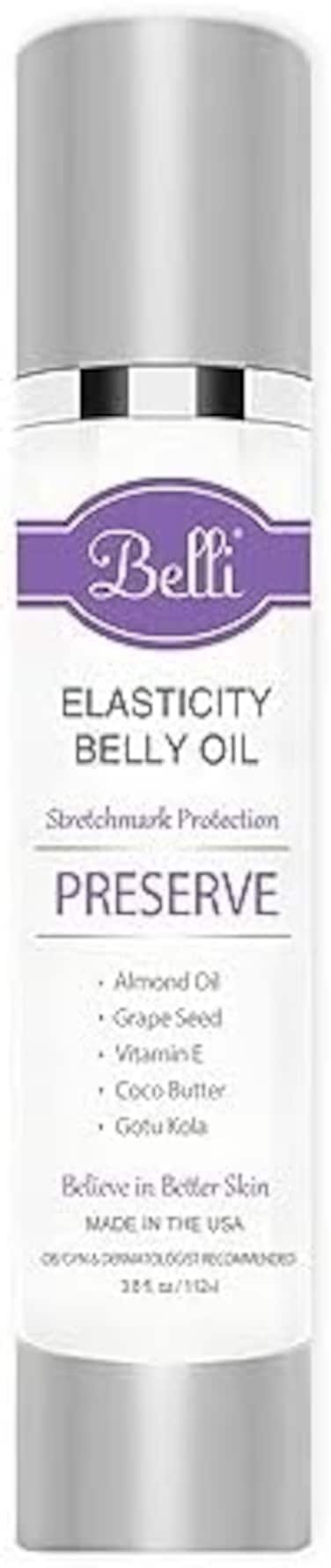 Belli Elasticity Belly Oil - Stretch Mark Protection For Smooth, Healthy Skin - Ob/Gyn And Dermatologist Recommended - 3.8 Oz.