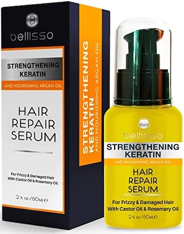 Keratin Hair Serum Oil &ndash; With Moroccan Argan Oil - Heat Protectant And Anti Frizz Control Repair Treatment For Women And Men - Straightener For All Hair Types Including Curly, Frizzy And Wavy Hair