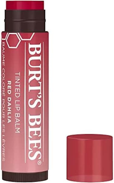 Burt's Bees Tinted Lip Balm Red Dahlia, Moisturising Lip Tint With Shea Butter, 100% Natural Origin, 4.25G