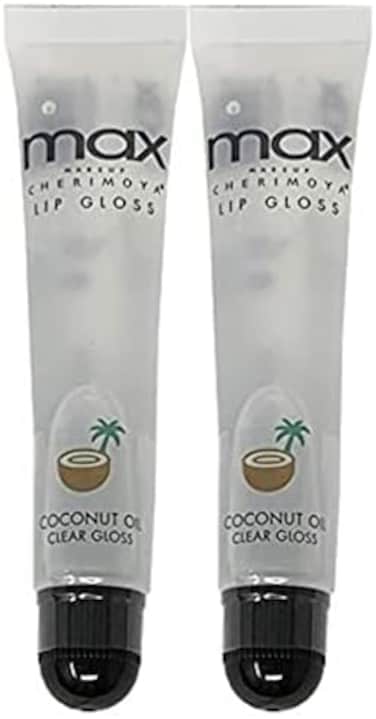 Cherimoya Max Makeup Lip Polish Coconut Oil Clear Gloss (2Pack)