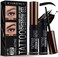 Cilrofelr Tattoo Peel Off Eyebrow Gel Tint, Semi Permanent Tattoo Brow Peel Off Tint Gel, Last Up To 3 Days, Waterproof, Transfer-Proof, For Fuller &amp; Defined Looking Brows, Gray Black (2 Pack)