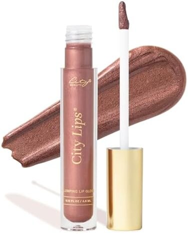 City Lips Plumping Lip Gloss Plum Springs - High-Shine Gloss For Fuller, Younger-Looking Lips, Hydrating &amp; Smoothing Lip Treatment Hyaluronic Acid