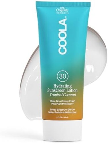Coola Organic Sunscreen Spf 30 Sunblock Body Lotion, Dermatologist Tested Skin Care For Daily Protection, Vegan And Gluten Free, Tropical Coconut, 5 Fl Oz