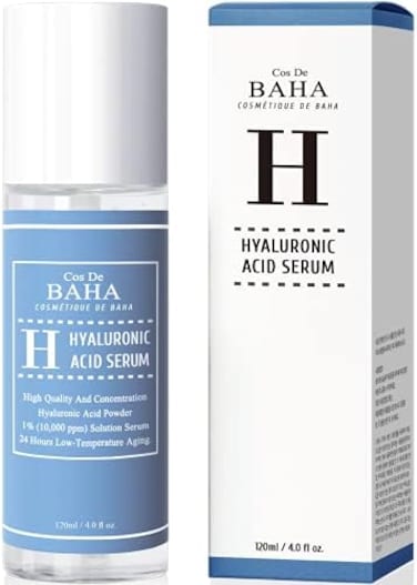 Cos De Baha Pure Hyaluronic Acid 1% Powder Serum For Face 10, 000Ppm - Anti Aging + Fine Line + Intense Hydration + Facial Moisturizer + Visibly Plumped Skin + Prevent Bladder Pain (4Fl Oz)