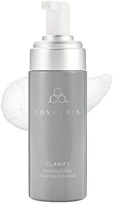 Cosmedix Clarify Salicylic Acid Foaming Cleanser, Exfoliates Sensitive And Blemish-Prone Skin, Aloe Vera, Alcohol And Sulfate Free, Cruelty-Free, Gluten Free