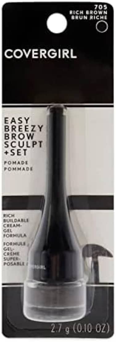 Covergirl Easy Breezy Brow Sculpt + Set Pomade, Rich Brown, 1 Count (Packaging May Vary)