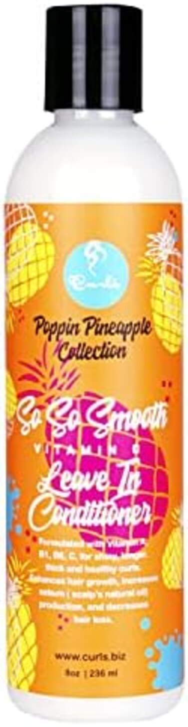 بلسم تجعيد الشعر بوبين الأناناس سو سو سو سموث بفيتامين C - يرطب الشعر وينعمه - لأنواع الشعر المموج والمجعد والمتعرج، 236 مل
