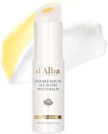 D'Alba Piedmont Italian White Truffle Double Serum All-In-One Multi Balm, Vegan Skincare, 3-In-1 Treatment With White Truffles For Moisture And Wrinkle Improvement, Glowy Finish Serum Stick
