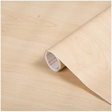 Peel And Stick Contact Paper Maple Wood Grain Self-Adhesive Film Waterproof &amp; Removable Wallpaper Decorative Vinyl For Kitchen, Countertops, Cabinets 26.5" X 78.7