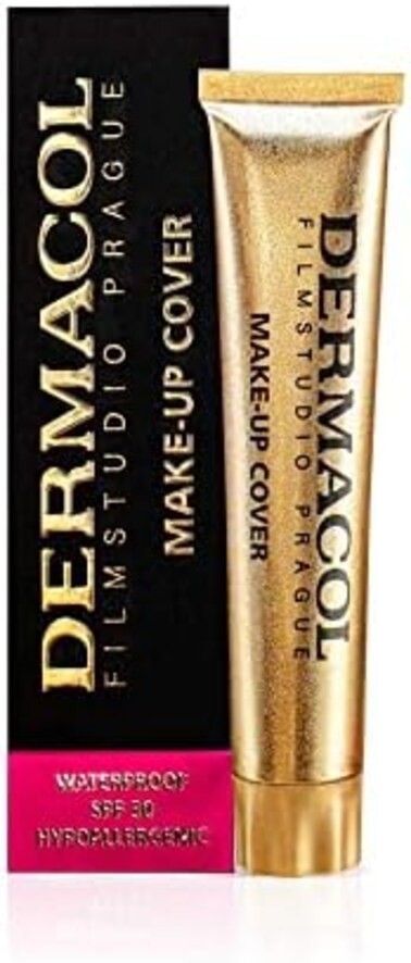 Dermacol Full Coverage Foundation, Long Lasting Waterproof Makeup Cover Cream Spf30, Hypoallergenic &amp; Light Weight Liquid, Tattoo, Acne, Spots, Under-Eye Skin Cover-Up, 30G (223)
