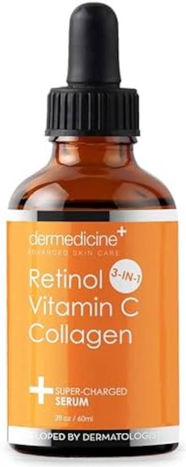 ريتينول فيتامين سي كولاجين، مصل مضاد للشيخوخة فائق الشحن للوجه، جودة صيدلانية، يساعد على تنعيم الخطوط الدقيقة والتجاعيد وممتلئها ويفتح البشرة الأصغر سنًا، 2 أونصة سائلة / 60 مل