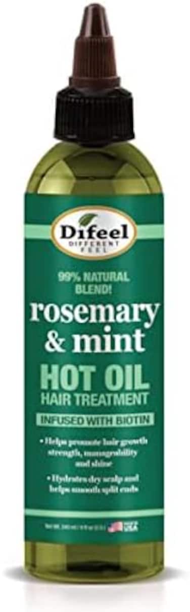 Difeel Hot Oil Hair Treatment With Natural Rosemary, Mint &amp; Biotin 8 Oz - Nourishing Treatment And Growth For Dry And Damaged Hair