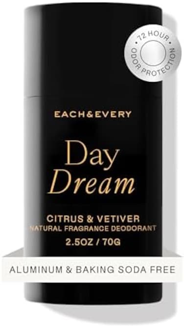 Each &amp; Every (Citrus Vetivert) - All Natural Aluminium Free Deodorant For Men And Women, Cruelty Free Vegan Deodorant With Essential Oils, Non-Toxic, Paraben Free, Citrus Vetiver, 70ml