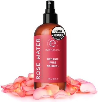 Eve Hansen Organic Rose Water Spray For Face Huge 240ml Moroccan Rosewater Face Toner And Makeup Setting Spray Soothing Neck And Face Mist To Reduce Eye Puffiness, Dark Circles And Redness