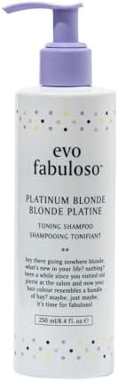 Evo Fabuloso - Platinum Blonde Toning Shampoo - Refreshes And Revives Colored Hair - Purple Shampoo To Extended Life Of Color - Treated Blonde Hair - 250ml / 8.4Oz