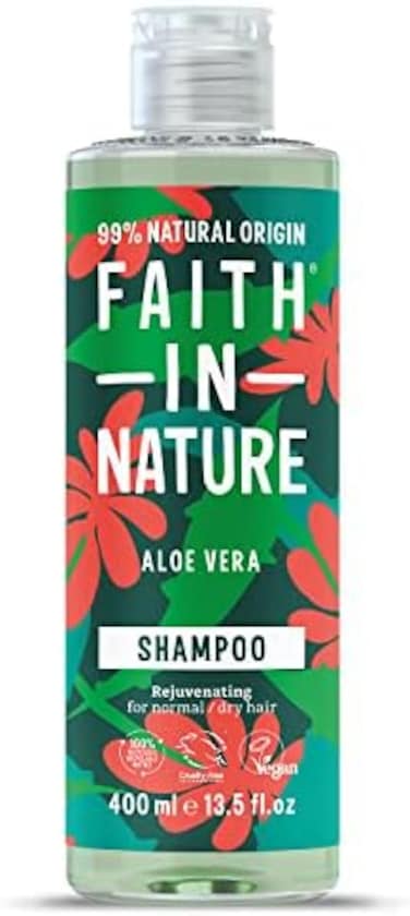 Faith In Nature, 400ml, Aloe Vera Shampoo Rejuvenating For Normal/Dry Hair, 99% Natural Ingredients, Vegan &amp; Cruelty-Free Hair Care