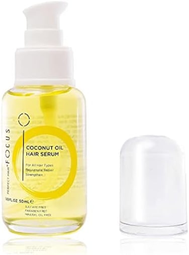 Coconut Oil Hair Serum - Natural Hair Oil Infused With Raw Virgin Olive Oil, Sweet Almond And Keratin - Smoothing Hair Oil For Frizzy, Dry &amp; Damaged Hair - 50ml (1 Pack)