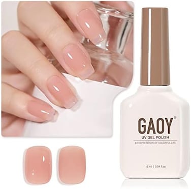 Gaoy Sheer Nude Gel Nail Polish, 16ml Jelly Natural Pink Translucent Color 1301 UV Light Cure Gel Polish For Nail Art Diy Manicure And Pedicure At Home