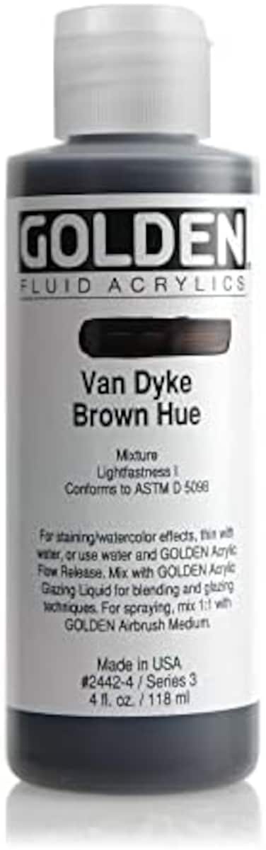 أكريليك سائل ذهبي، زجاجة 4 أونصة، بني فان دايك