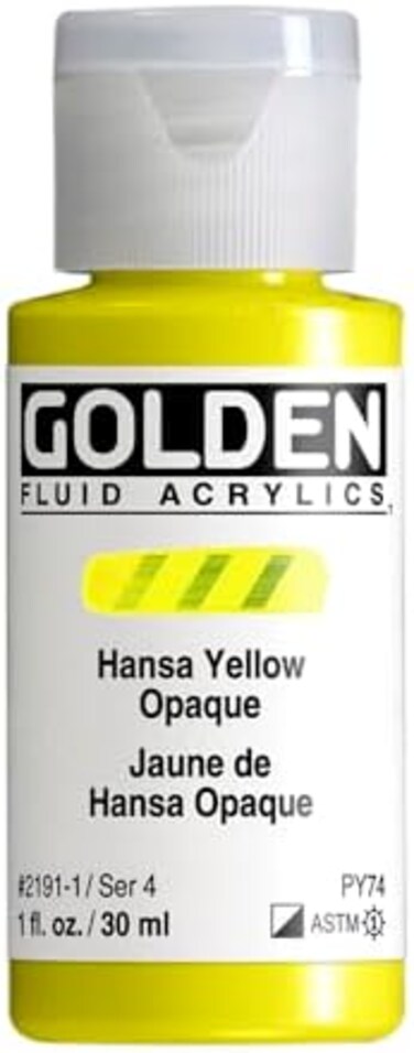 طلاء أكريليك سائل ذهبي من برو-آرت، 1 أونصة-هانسا أصفر معتم