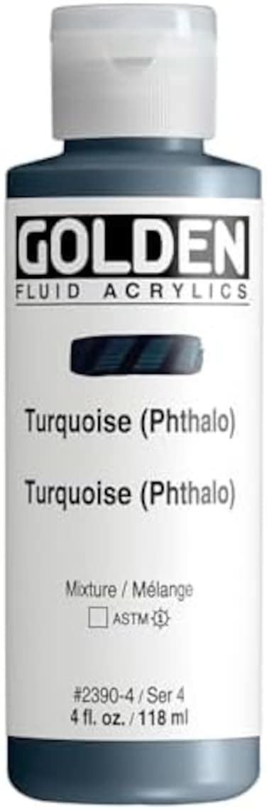 Golden Artist Colors Fluid Acrylics - Turquois (Phthalo) - 4 Oz Bottle