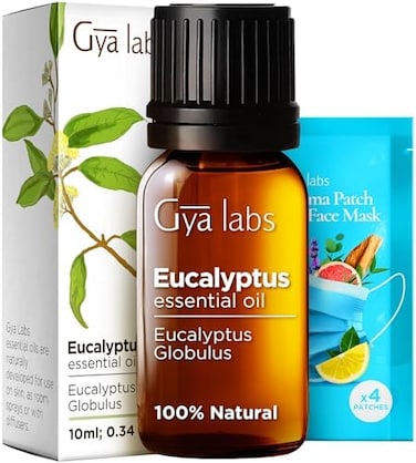 زيت الأوكالبتوس العطري من جيا لابز (10 مل) - زيوت عطرية من زيت الأوكالبتوس للناشر والبشرة والمرطب والجيوب الأنفية والشعر