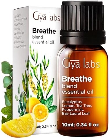 Breathe Essential Oil Blends - 100% Therapeutic Grade Breathe Easy Essential Oils From Eucalyptus, Peppermint Oil And More, For Sinus Relief, Humidifier Cleaner &amp; Congestion (10ml)