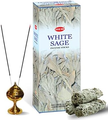 Hem White Sage Tubes Incense, 20G, Box Of Six