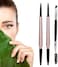 2 Pack Of Eyebrow Pencil, Waterproof Eyebrow Makeup With Dual Ends, Professional Brow Kit With Eyebrow Brush, Black