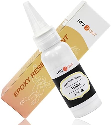 Htvront White Resin Pigment Paste - 1.76Oz/50ml, Higher Concentrated &amp; Easy To Mix, Opaque White Epoxy Dye For Resin Coloring