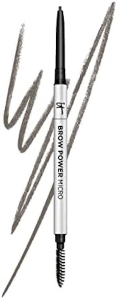 Brow Power Micro, Universal Taupe - Universal Eyebrow Pencil - Mimics The Look Of Real Hair - Budge-Proof Formula - Built-In Spoolie - 0.017 Oz