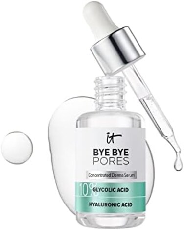 It Cosmetics Bye Bye Pores 10% Glycolic Acid Serum - Visibly Minimises Pores In 1 Week &amp; Exfoliate To Refine Skin Texture - With Hyaluronic Acid - Vegan Formula - 1 Ounce