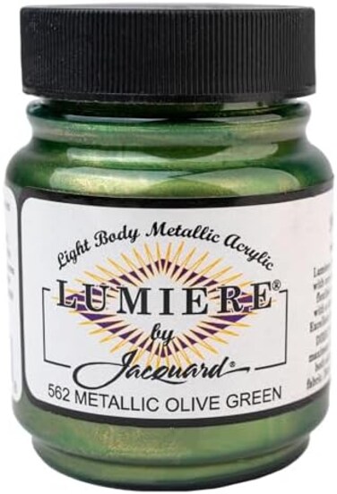 طلاء أكريليك جاكار لوميير معدني، أخضر زيتوني معدني، 2.25 أونصة