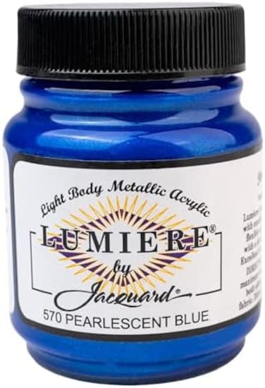 Jacquard Products 2.25 Oz Lumiere Metallic Acrylic Paint, Pearlescent Blue