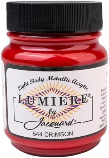 منتجات جاكار طلاء أكريليك معدني 2.25 أونصة، قرمزي