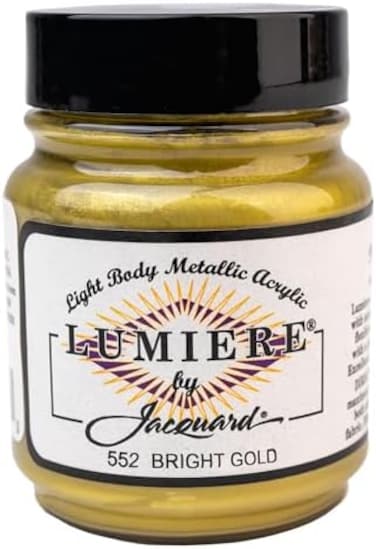 Jacquard Products 2.25 Oz Lumiere Metallic Acrylic Paint, Bright Gold