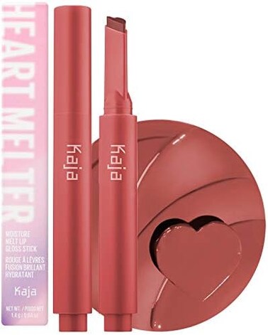 Kaja Lip Gloss - Heart Melter, High-Shine, Glossy Finish, Soft Rosy Mauve, Moisturize, 03 Crazy 4U, 0.04 Oz