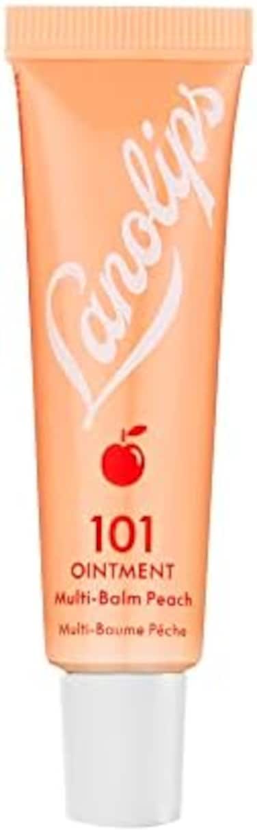 Lanolips 101 Ointment Multi-Balm, Peach - Fruity Lip Balm With Vitamin E Oil And Lanolin For Lip Hydration - Naturally Flavored Lanolin Lip Balm For Very Dry Lips - Dermatologist Tested (.35 Oz)