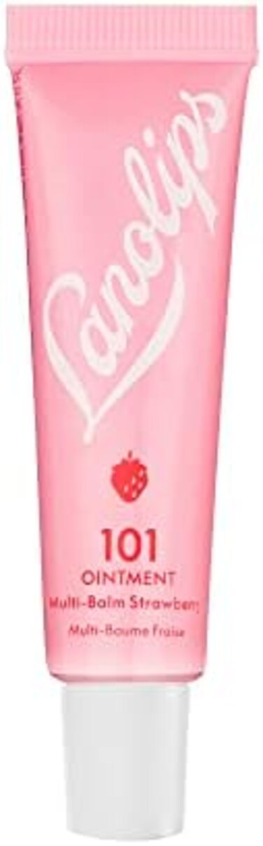 101 مرهم متعدد البلسم بالفراولة - بلسم شفاه فاكهي مع زيت فيتامين E واللانولين لترطيب الشفاه - بلسم شفاه باللانولين بنكهة طبيعية للشفاه الجافة جدًا - تم اختباره من قبل أطباء الجلدية (0.35 أونصة)