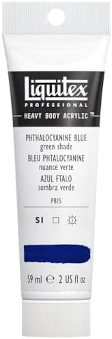 طلاء أكريليك احترافي ثقيل للجسم من ليكويتكس، أنبوب 2 أونصة (59 مل)، أزرق فثالوسيانين (ظل أخضر)