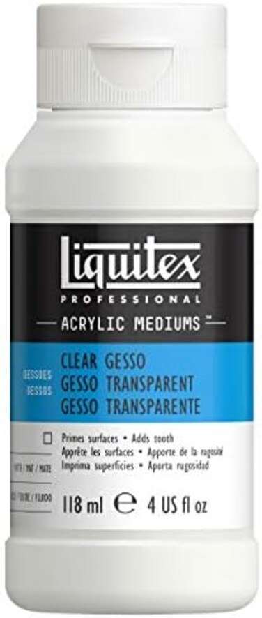 Liquitex Professional Gesso Surface Prep Medium, 118ml (4-Oz), Clear