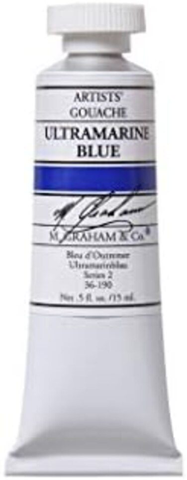 M. Graham & Co. طلاء غواش أنبوبي بوزن 1/2 أونصة، أزرق فائق النقاء