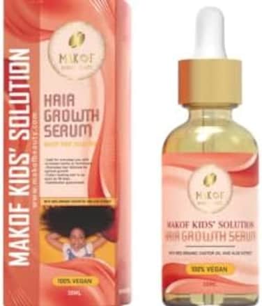 Hair Growth Oil For Kids. Blend Of Naturals Oils To Stimulate Scalp. For Fuller And Thicker Hair. 100% Vegan. Results Visible In 30 Days. 30ml