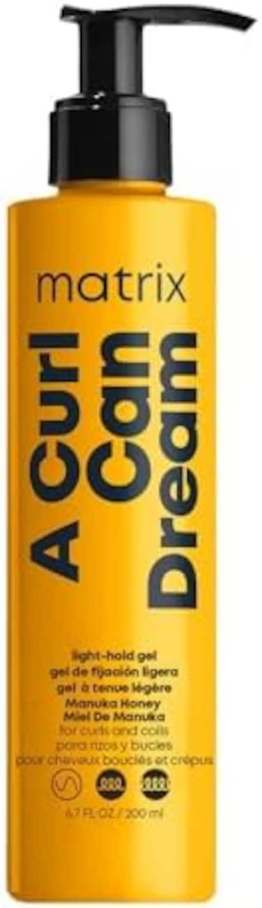 Matrix A Curl Can Dream Light Hold Gel, Defines Curls Without Flaking Or Crunch, For Curly, Coily, &amp; Wavy Hair, Silicone, Sulfate &amp; Paraben Free, Salon Styling Gel, Control Frizz, 6.7 Fl. Oz.